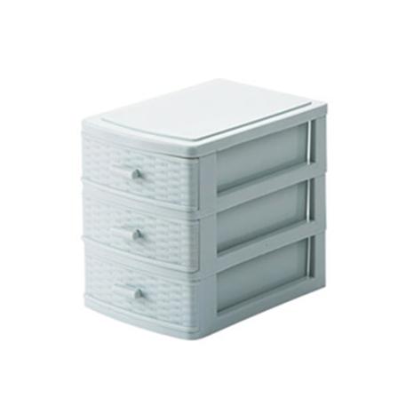 Blå 3-lagerslåda Mini Desktop Förvaringsbox Flerlagers Cosmeti