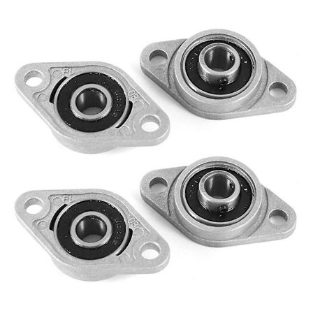 Kfl08 Flangelager / Kugleleje, Zink-aluminium Legering, 8 Mm, 4 Stykker