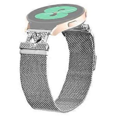 Kompatibla för Huami Amazfit GTR Mini Armband Rostfritt Stål M-Typ Milanese Klockarmband Silver Armrem