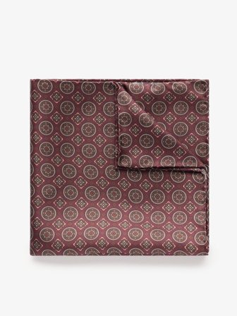 John Henric Men's Burgundy Pocket Square Size Onesize