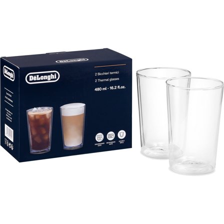 Delonghi Dobbeltvæggede Termoglas 480 ml, 2-pak - Klar | KitchenOne