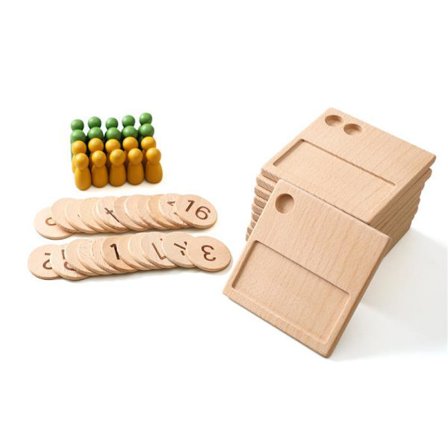 Montessori Treleker Leketøy Utdanningsleketøy Tre Spill Montessori Spill Tallspill med Oppbevaringspose Ac