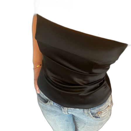 Svart satin tubtopp zara