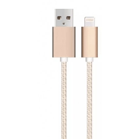 SiGN USB kabel med Lightning kontakt för iPhone & iPad Guld/Nylon, 1m