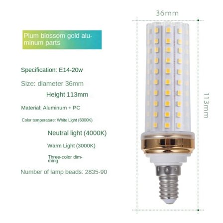 Vilkkumaton LED-valo E14-20W E14-20W