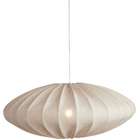 Watt&veke Ellipse taklampe, 65 cm, lin, naturell