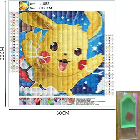 En bit (30x30cm) DIY 5D Diamantmålningskit Full Drill, serietidningsbroderi Korsstygn Diamant Strassmålningar efter Nummer, Canvas Konst och Hantverk 
