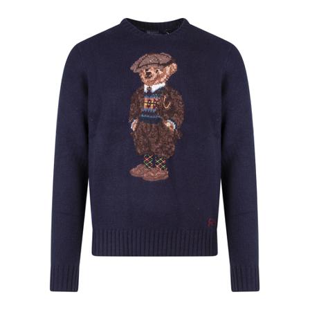 Ralph Lauren, Round-neck Knitwear Niebieski, Mężczyzna, Rozmiar: L