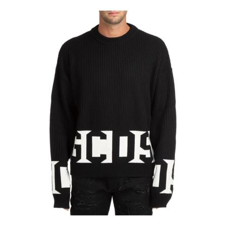Gcds men's crew neck neckline jumper sweater pullover Sort, Herre