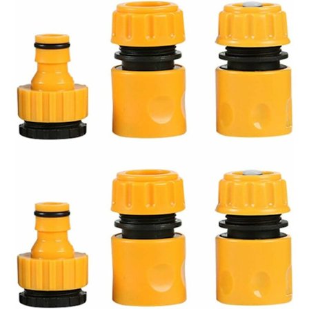 2-pack (6 st) trädgårdsslanganslutningssatser med krananslutningar