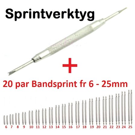 Stål Sprintverktyg och 20 par bandsprint fr 6mm-25mm