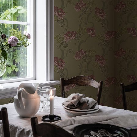 Duro Ovansjö 521-02 Tapet Gammelsvenska Klassiker 1850-1950 Grön, Färg & tapeter