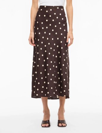 Vila Viellette Hw Midi Skirt - Noos - Brown - 34