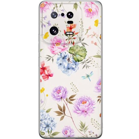 Kompatibel Mobilcover til Xiaomi Xiaomi 13 Pro Blomstret mønster med håndmalede blomster, sommerfugle og insekter i romantisk skandinavisk stil til