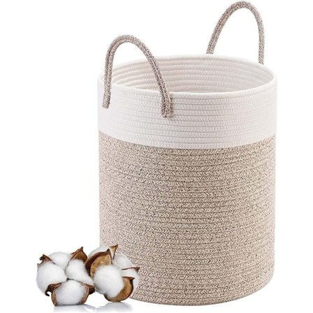 KLB Vaskeri kurv med håndtak sammenleggbar stor flettet vaskeri bin 20 * 30cm