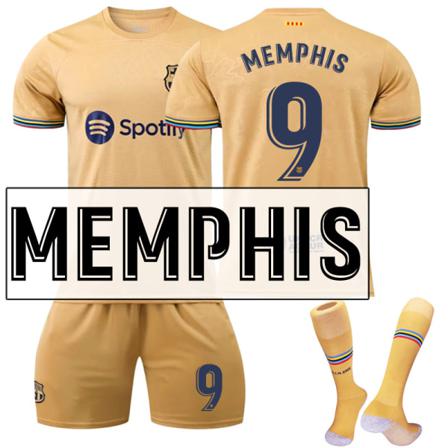 Barn / Vuxen 22 23 World Cup Barcelona fotbollströja på set Memphis-9 #24