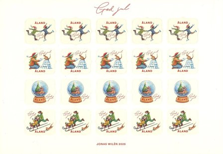 Åland - Julemærkeark 2025 - Takket
