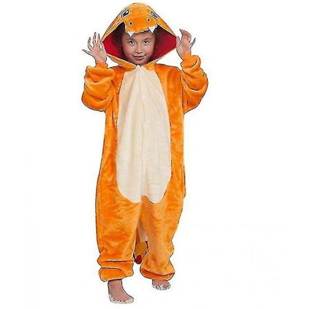 Barne Jumpsuits Kostyme Dyr Onesie Nattkjole Pyjamas Hettegensere Nattøy Cosplay Karneval Kostyme Jul Halloween (charmander 130cm)..