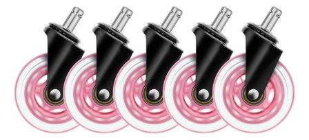 Deltaco Set of pink gaming casters for gaming chairs