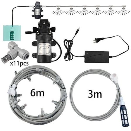 Smart Misting Kølesystem Kit 6-18m 6mm Slip Lock Dyser Hurtig Montering T-forbindelser Til Udendørs Have Terrasse Vanding