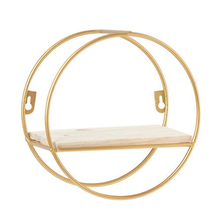 1 st järnförvaringsställ väggmonterad diversehållare butiksvägg hylla (gyllene)