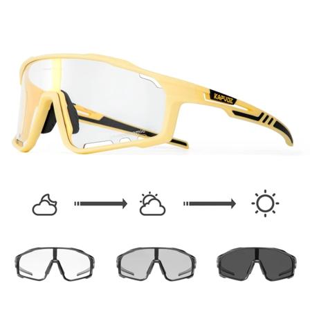 Kapvoe Photochromic Solglasögon Herr Dam Sport Cykelglasögon Road Running Goggles MTB Cykel Cykel Mtb Glasögon För körning KE-X76-PC-1L-12 