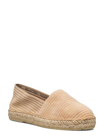 Slfellen Suede Espadrilles B Espadrillos Flade Sandal Brun Selected Femme