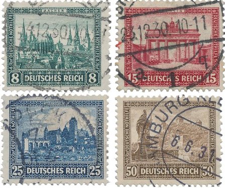 Tyske Rige 1930 - MICHEL 450-453 - Stemplet