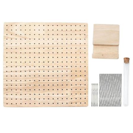 Boutique treblokk i tre for hekling, blokkeringsmatte med stangpinner for strikking og hekling