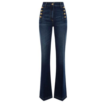 Elisabetta Franchi, Wide LEG Jeans Blauw, Dames, Maat:W25