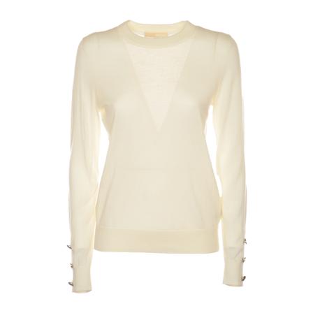 Michael Kors, Round-neck Knitwear Beige, Dames, Maat:S