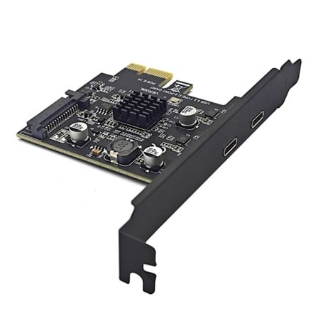 PCIe 1X 3.0 til USB 3.2 Gen2-kort 10 Gbps PCIE-utvidelseskort med dobbel type C