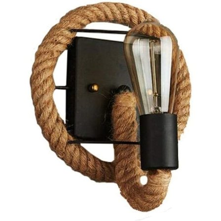 Hamppu köysi seinävalaisin Teollinen tyyli retro seinävalaisin LED E27 Sisäseinävalaisin Yövalo Sopii olohuoneeseen Makuuhuoneeseen