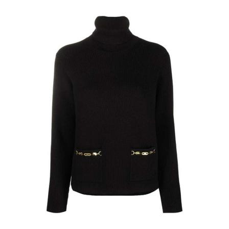 Elisabetta Franchi Maglia Tricot Sort, Dame Rullekraver