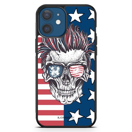 Bjornberry Hårdskal iPhone 12 Mini - USA Dödskalle