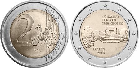 Malta 2019 - Ta' Hagrat Temples - 2 euro mønt
