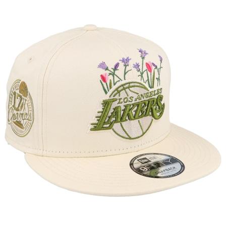 New Era - Los Angeles Lakers Seasonal Flower 9FIFTY Stone Snapback Snapback Beige Cap - NBA @ Hatstore