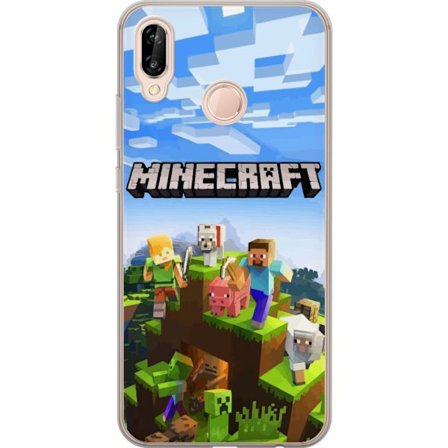 Kompatibelt Mobilskal till Huawei Huawei P20 lite Minecraft Creeper block pixel retro spelande