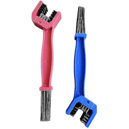 2 stk Sykkelkjedrengjøringsbørste Verktøy for sykkel og motorsykkel - Sykkelkjedebørste, Motorsykkelsykkelrengjøringsbørste, Trefaset kjede