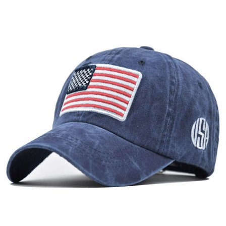 American Flag Washed Baseball Cap 3D Broderi Bokstav Baseball Cap Män och Kvinnor USA Retro Peaked Cap