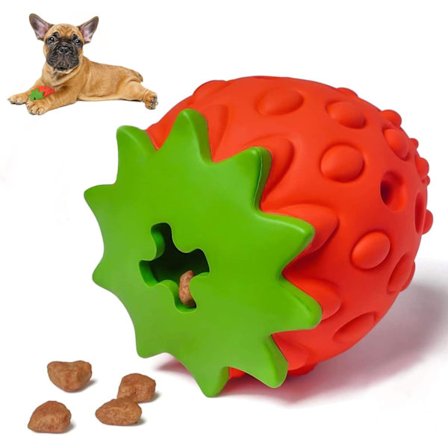 Jordbær Tyggeleke for Hunder for Aggressive Tyggere, Holdbare Valpematerleker for IQ-Trening og Mental Berikelse, Nydelig Hundeleke