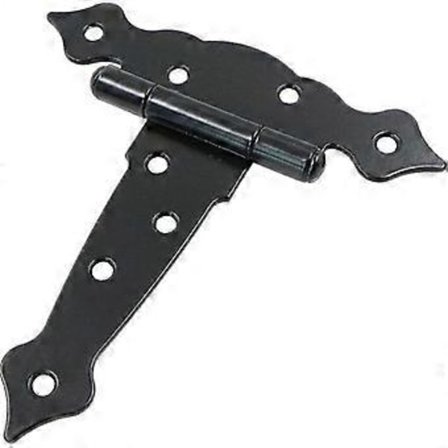 5 tommer sort T-hængsel havelågehængselsæt til vinduer, hegn, låger, skure og stalddøre