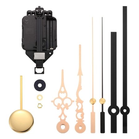 Quartz Pendel Klokke Urverk Mekanisme Reparasjonsdeler Erstatning med 2 Par Viser og Pendel for Klokkereparasjon DIY