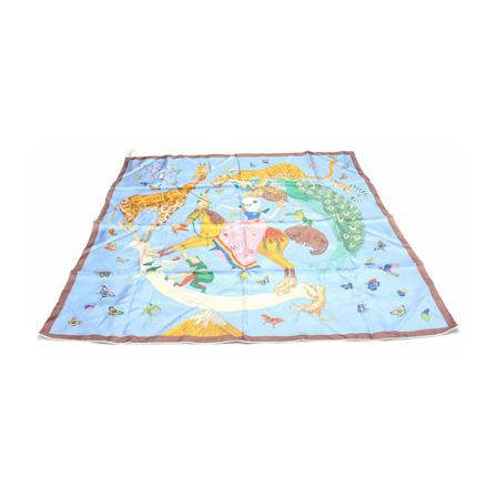 Hermès Vintage, Pre-owned Scarf Blauw, Dames, Maat:ONE Size,Cotton