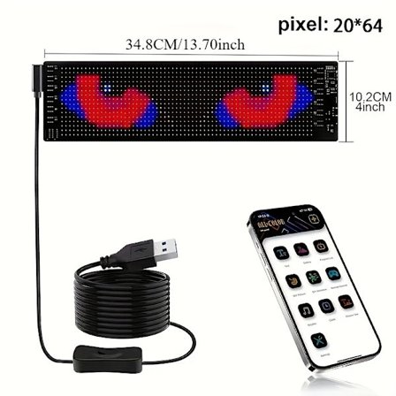 LED-pikselipehmeä näyttö, ohjelmoitava LED-näyttö yövalo