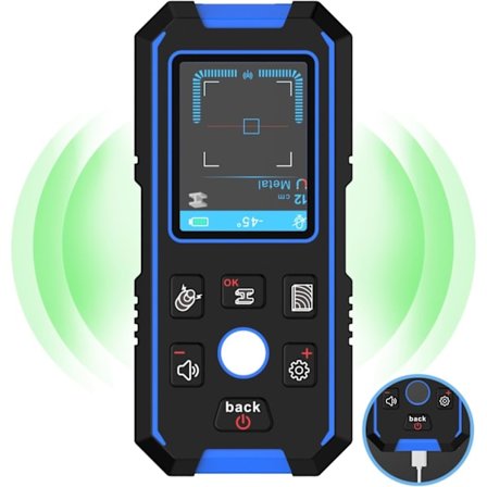 2025 Seneste Model Regelsøger Vægscanner, Genopladelig Vægregelsdetektor med Lokaliseringshuller, LED-Display og Lydalarmfunktion, Sui