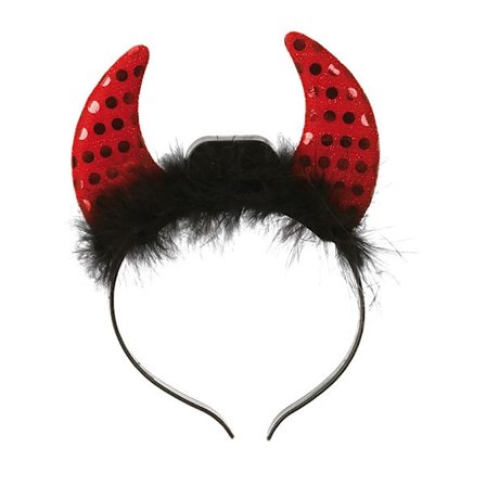 Udklædning Halloween Djævlehorn med Lys