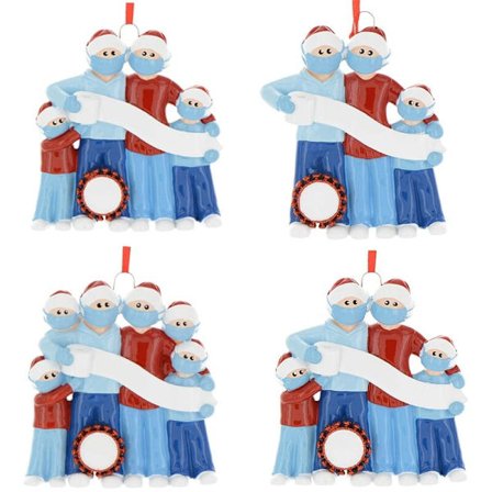 Personliga julgransprydnader Karantänfigurer Social distansering Tillsammans Vän Bror eller syster Semestergåvor