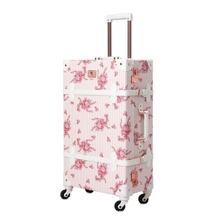 Uniwalker Koffert Retro Blomster-Rosa 24"