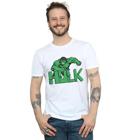 Marvel Herr Hulk Pixelated T-shirt 5XL Vit